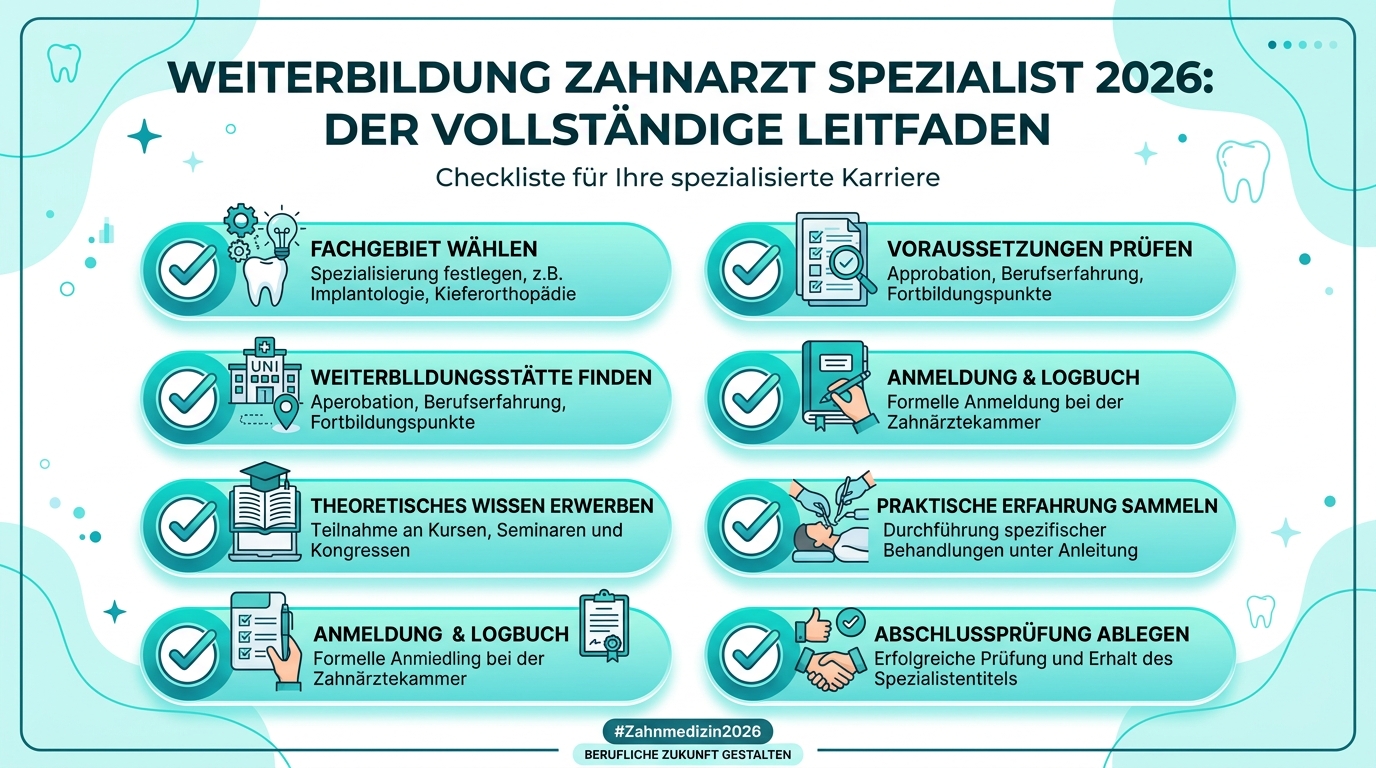 Infografik: weiterbildung zahnarzt spezialist