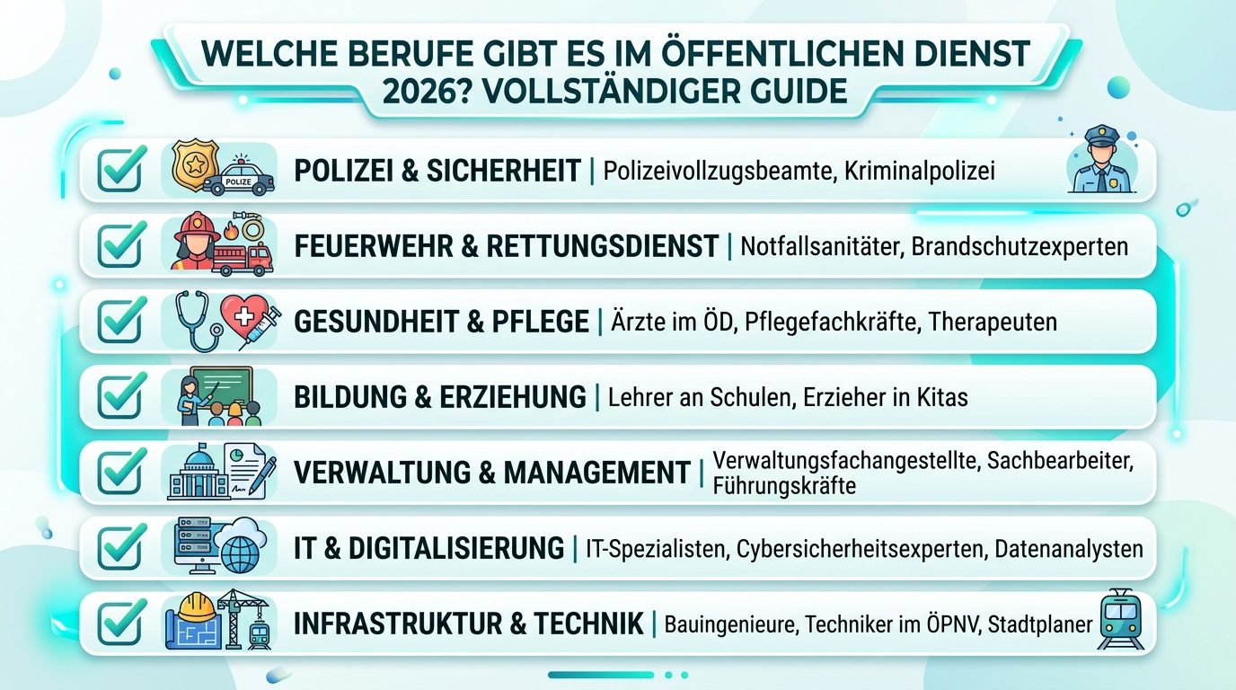 Infografik: welche berufe gibt es im öffentlichen dienst