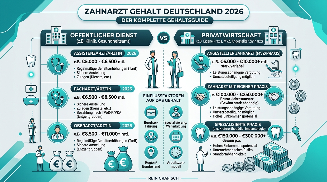 Infografik: zahnarzt gehalt deutschland
