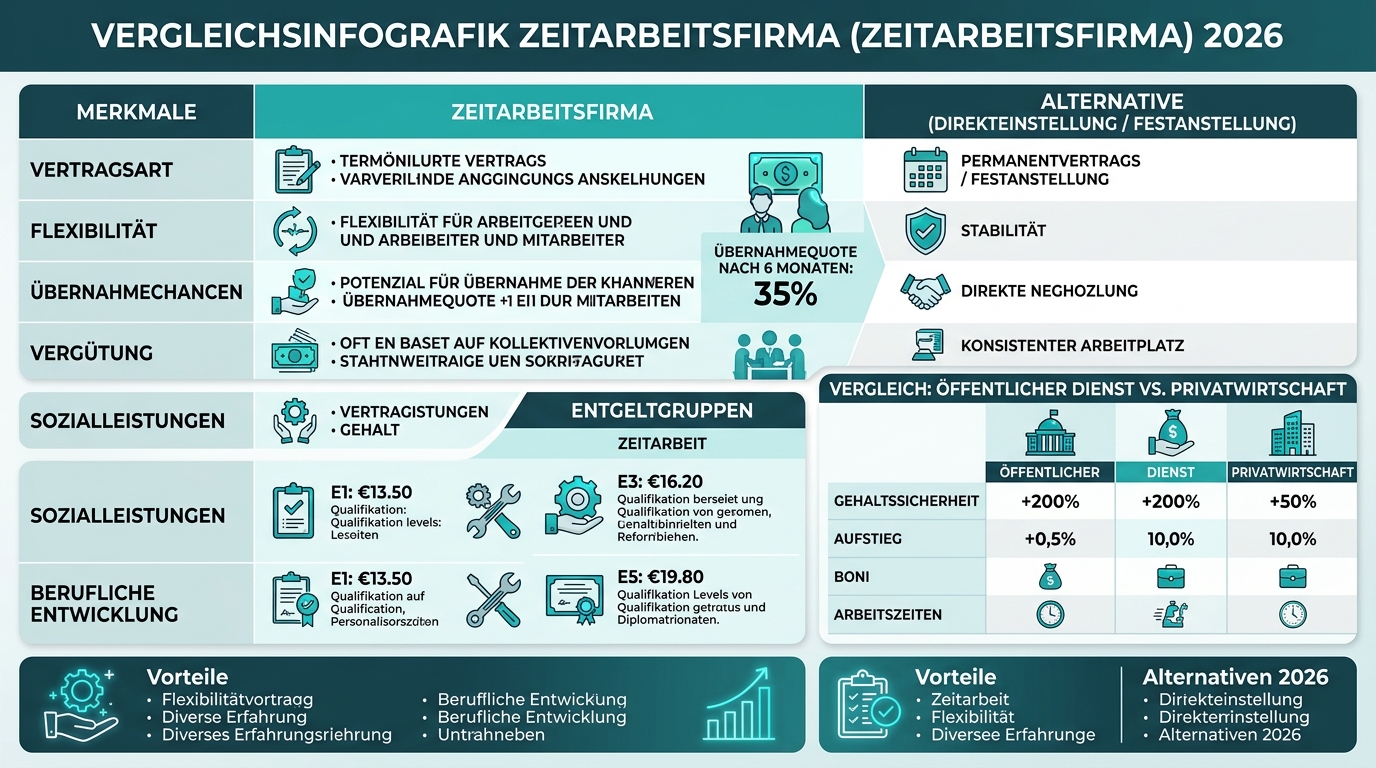Zeitarbeitsfirma: Definition, Vorteile & Alternative 2026 Infografik: zeitarbeitsfirma